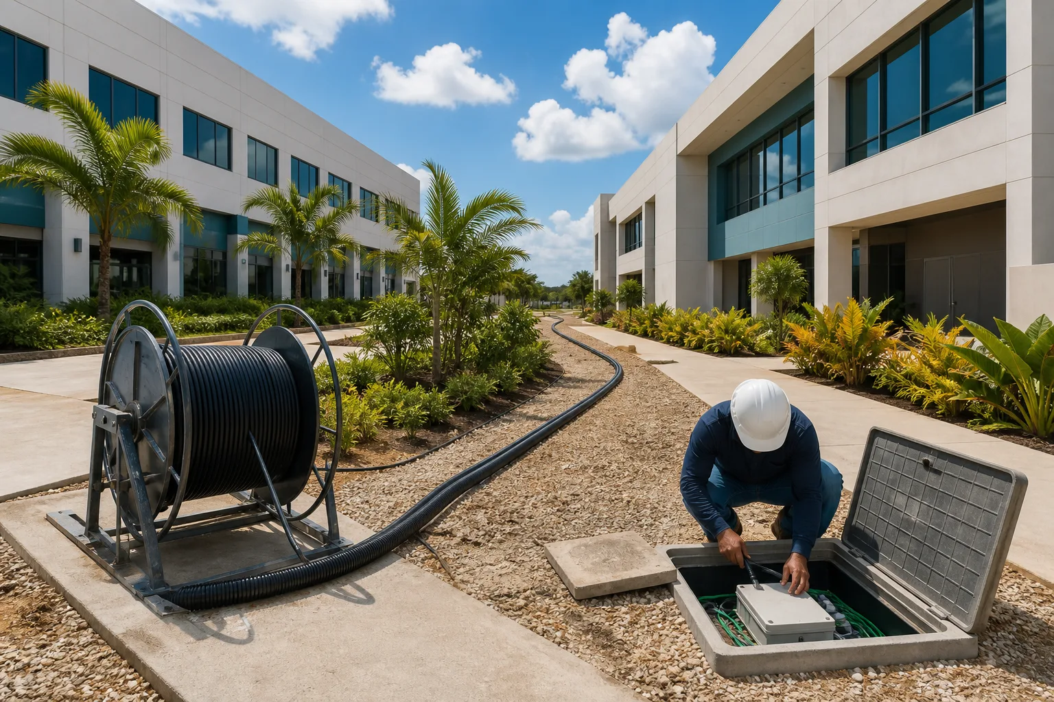 Fibra óptica entre edificios: cuándo usarla para CCTV y redes empresariales