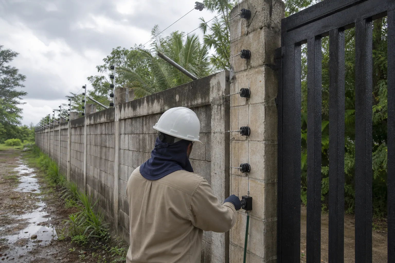 Mantenimiento de cercos eléctricos antes de las lluvias en Yucatán